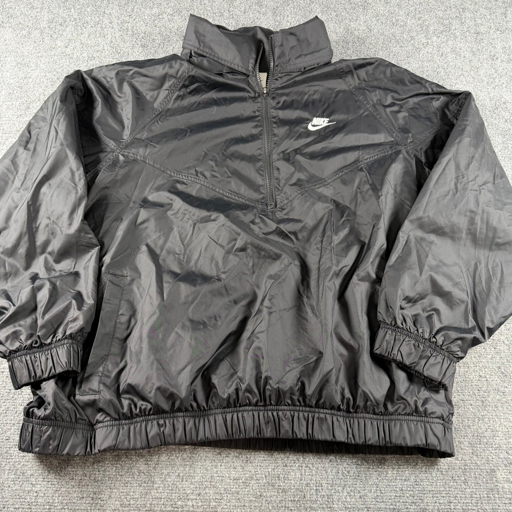 Nike Windrunner Anorak Mens XL Black Oversized Half Zip Jacket DQ4910-010 NEW